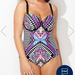 NWT ‘Swimsuits for all’ geometric 1pc, size 14